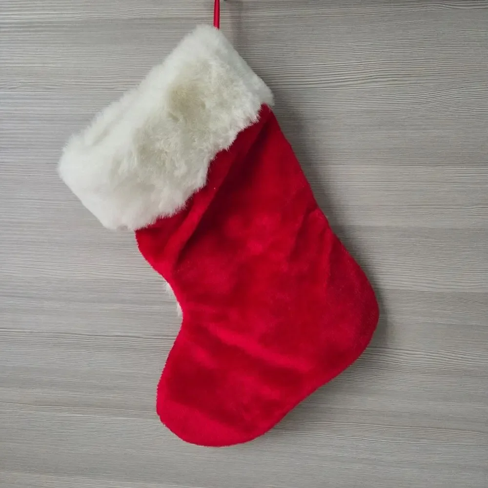 Santa Claus Plush Christmas 3D Stocking Cute‎ Festive Holiday Decor Red Soft
